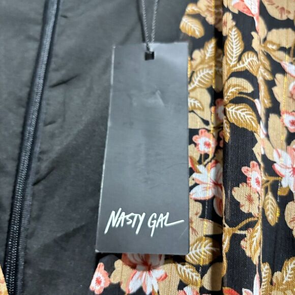 Nasty Gal Mini Dress Multicolor 8 Nothin Bud Love Fitted Plung Floral Print - Picture 10 of 14